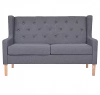 Sofá de 2 plazas de tela gris