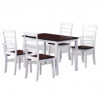 Mesa de comedor con 4 sillas madera maciza blanco