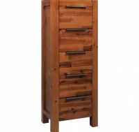 Mueble de cajones madera acacia maciza 45x32x115 c