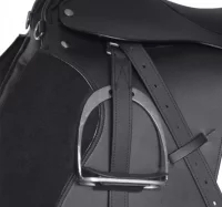 Set de montura de caballo de 16" y cuero negr