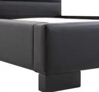 Cama con colchón cuero sintético negro 90x200 cm