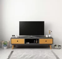 Mueble para la TV de madera maciza de pino gris 12