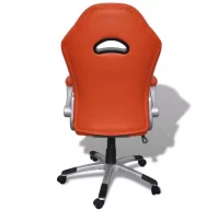 Silla De Oficina De Cuero Diseño Moderno Naranja