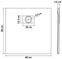 Plato de ducha SMC negro 80x80 cm