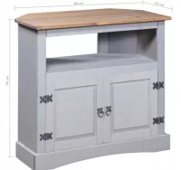 Mesa consola Corona Range pino mexicano gris 80x43