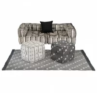 Conjunto de sofá modular 6 piezas tela de rayas