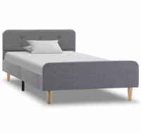 Estructura de cama de tela gris claro 100x200 cm