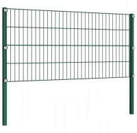 Panel de valla con postes hierro verde 1,7x0,8 m