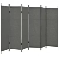 Biombo de 6 paneles gris antracita 300x180 cm