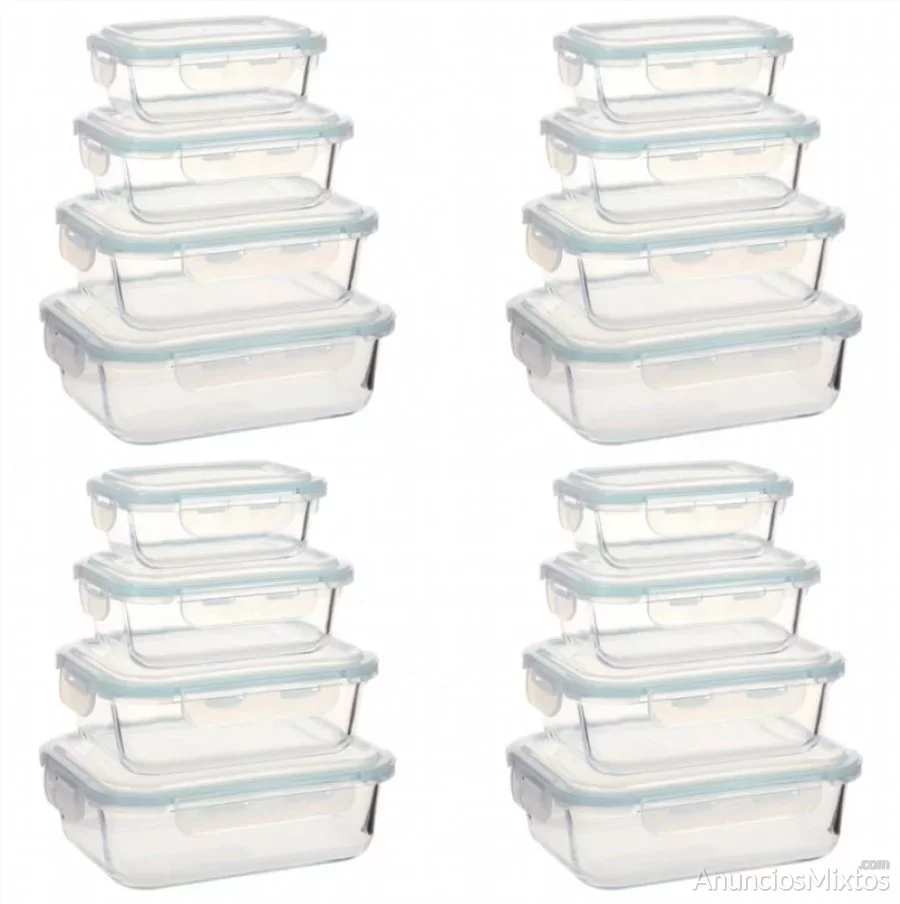 Recipientes para guardar comida 16 unidades vidrio