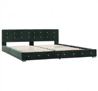 Estructura de cama de terciopelo verde 160x200 cm