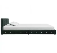 Estructura de cama de terciopelo verde 160x200 cm