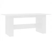 Mesa de comedor de aglomerado blanco 180x90x76 cm
