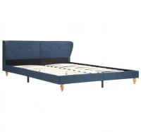 Cama con colchón tela azul 180x200 cm