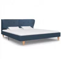 Cama con colchón tela azul 180x200 cm