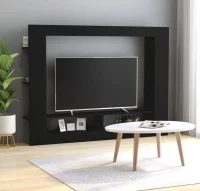 Mueble para la TV de aglomerado negro 152x22x113 c