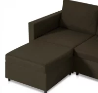 Sofá cama extraíble de 4 plazas tela gris topo