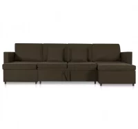 Sofá cama extraíble de 4 plazas tela gris topo