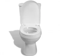 Inodoro blanco con cisterna