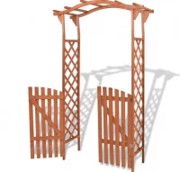 Arco de jardín con puerta de madera maciza 120x60x