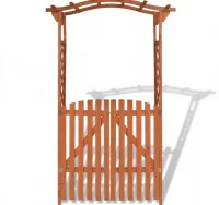 Arco de jardín con puerta de madera maciza 120x60x