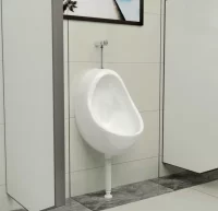 Urinario de pared con válvula de descarga cerámica