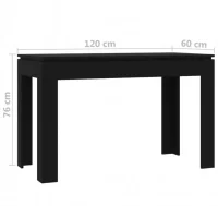 Mesa de comedor de aglomerado negro 120x60x76 cm