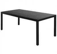 Mesa de jardín de aluminio y WPC negra 185x90x74 c