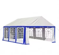 Carpa de jardín de PVC 4x6 m azul y blanco