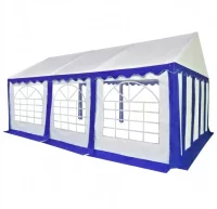 Carpa de jardín de PVC 4x6 m azul y blanco