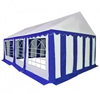 Carpa de jardín de PVC 4x6 m azul y blanco