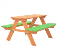 Mesa de pícnic infantil con bancos madera de abeto