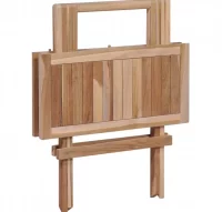 Mesa y sillas de jardín plegables 3 pzas madera ma