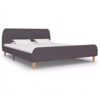 Estructura de cama de tela gris topo 160x200 cm
