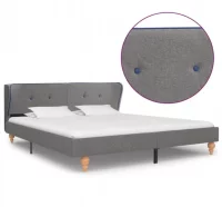 Estructura de cama de tela gris claro 180x200 cm