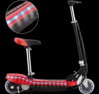 Patinete eléctrico con asiento y LED 120 W rojo