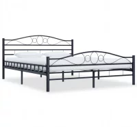 Estructura de cama de acero negra 140x200 cm