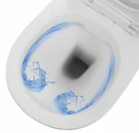 Inodoro de pared sin bordes de cerámica blanco