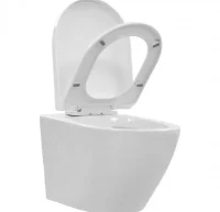 Inodoro de pared sin bordes de cerámica blanco