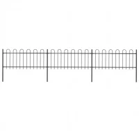Valla de jardín con puntas de aro acero negro 5,1x