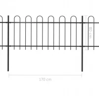 Valla de jardín con puntas de aro acero negro 5,1x