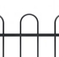 Valla de jardín con puntas de aro acero negro 5,1x