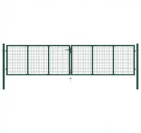 Puerta de malla de jardín acero verde 400x75 cm