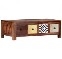 Mesa de centro de madera maciza de sheesham 90x50x