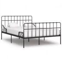 Estructura de cama con somier metal negro 120x200