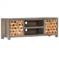 Mueble para TV de madera maciza de mango gris 120x