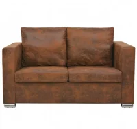 l Sofa de 2 plazas 137x73x82 cm piel de ante artif