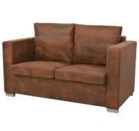 l Sofa de 2 plazas 137x73x82 cm piel de ante artif