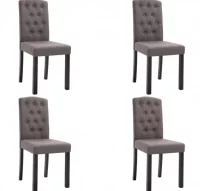 Sillas de comedor 4 unidades de tela gris taupe