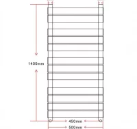 Radiador toallero de baño recto 500 x 1400 mm